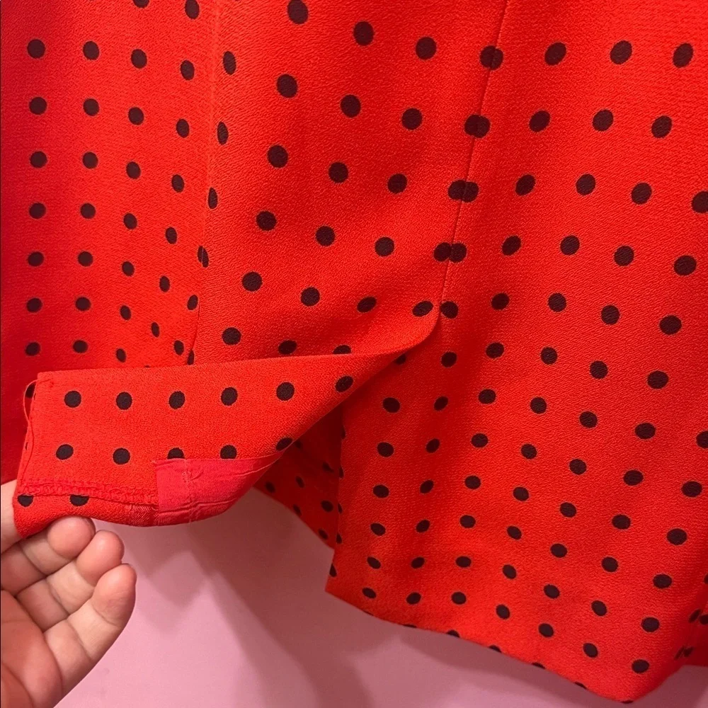 J. Crew Red and Black Polka Dot Mini Dress size 4